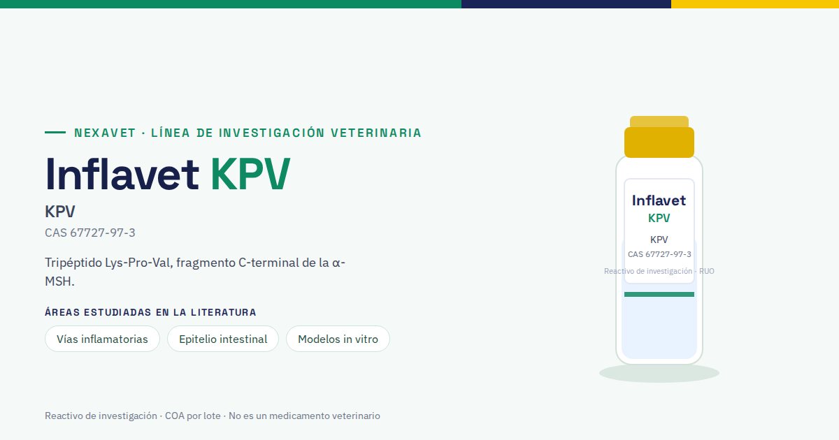 Inflavet KPV, producto de la línea Nexavet basado en KPV, CAS 67727-97-3
