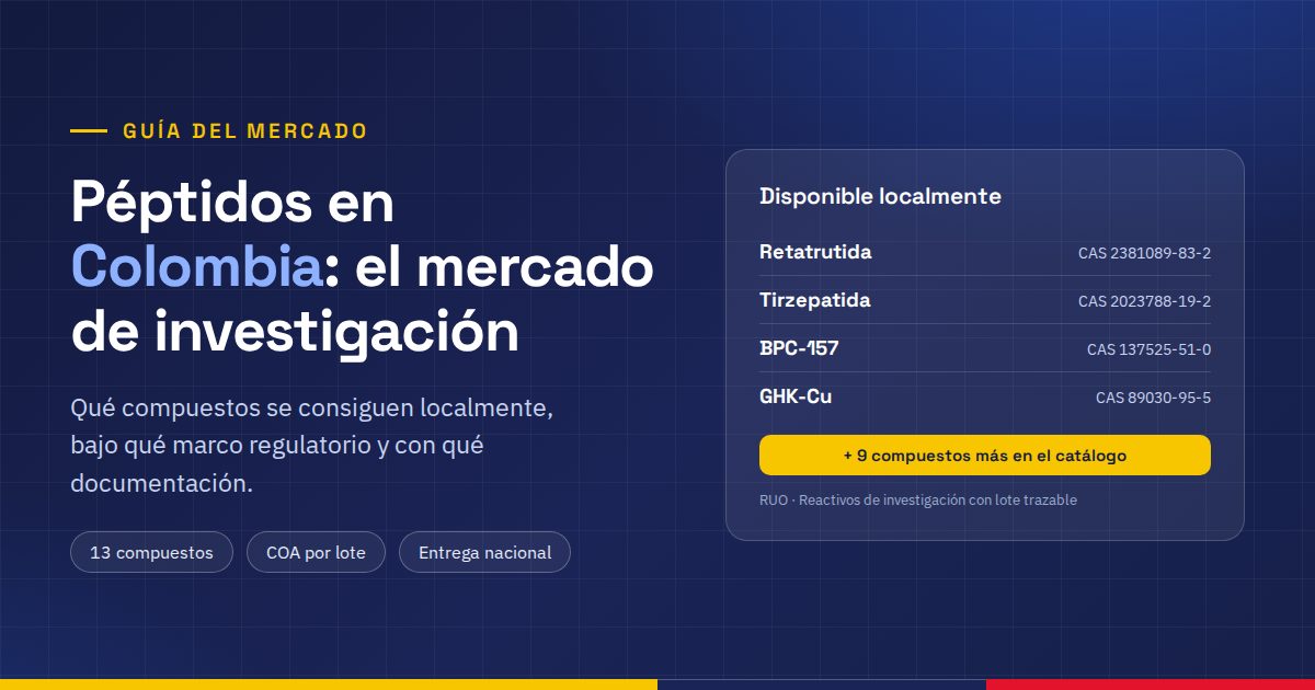 Péptidos en Colombia: compuestos de investigación disponibles localmente con su número CAS