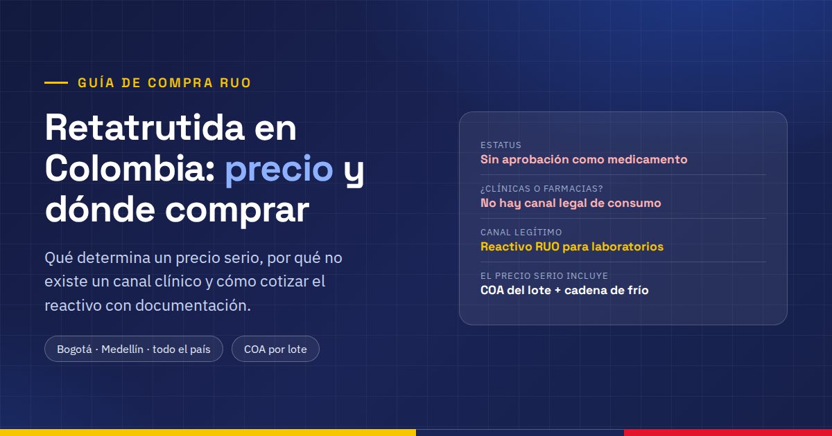 Retatrutida precio en Colombia: dónde comprar y qué determina un precio serio